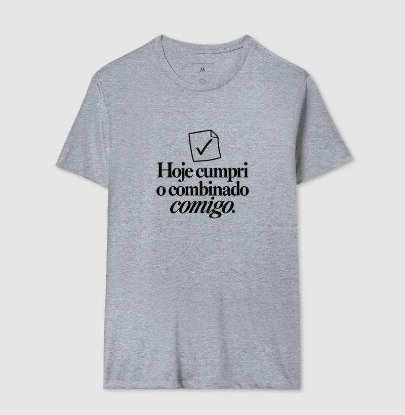 Camiseta Unissex - Pequeno Plano Cumprido — Cinza — Masculino