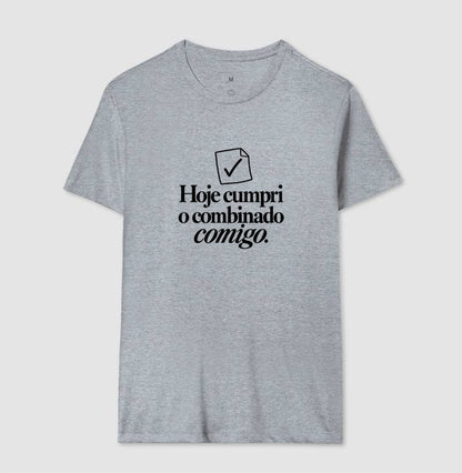 Camiseta Unissex - Pequeno Plano Cumprido — Cinza — Masculino