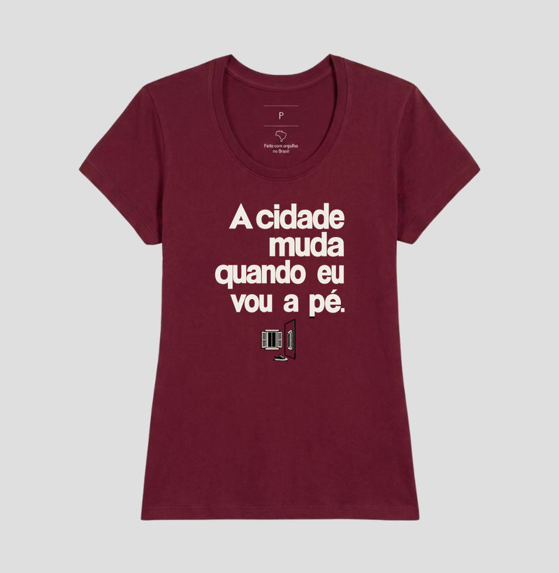 Camiseta Unissex - Outro Olhar, Feminino, Bordeaux