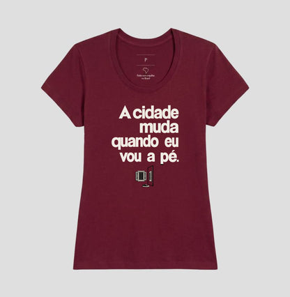 Camiseta Unissex - Outro Olhar, Feminino, Bordeaux
