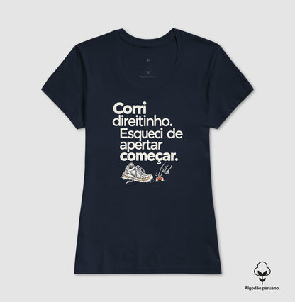 Camiseta Algodão Peruano - Botão Esquecido, Feminino, Marinho