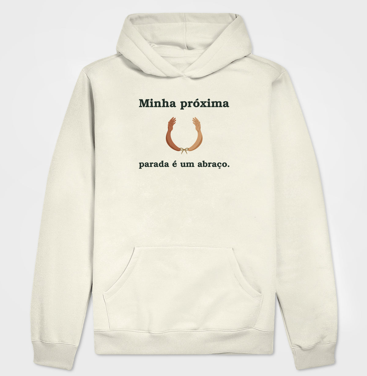 Moletom com Capuz - Parada no Abraço, Off White