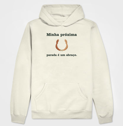 Moletom com Capuz - Parada no Abraço, Off White