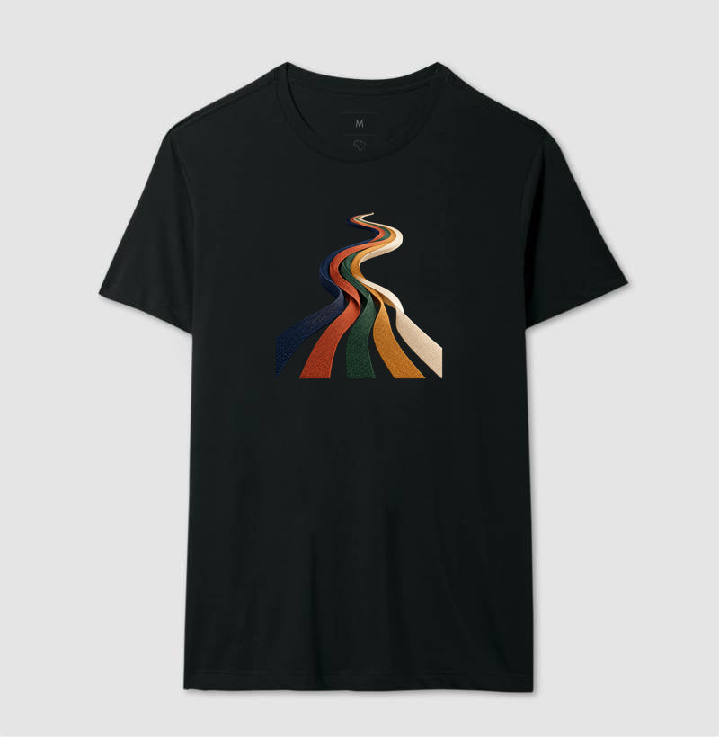 Camiseta Unissex - Quilômetros Compartilhados, Masculino, Preta