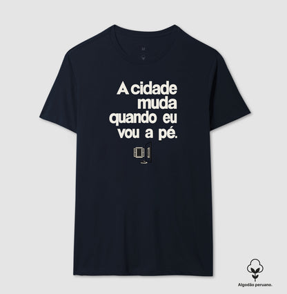 Camiseta Algodão Peruano - Outro Olhar, Masculino, Marinho