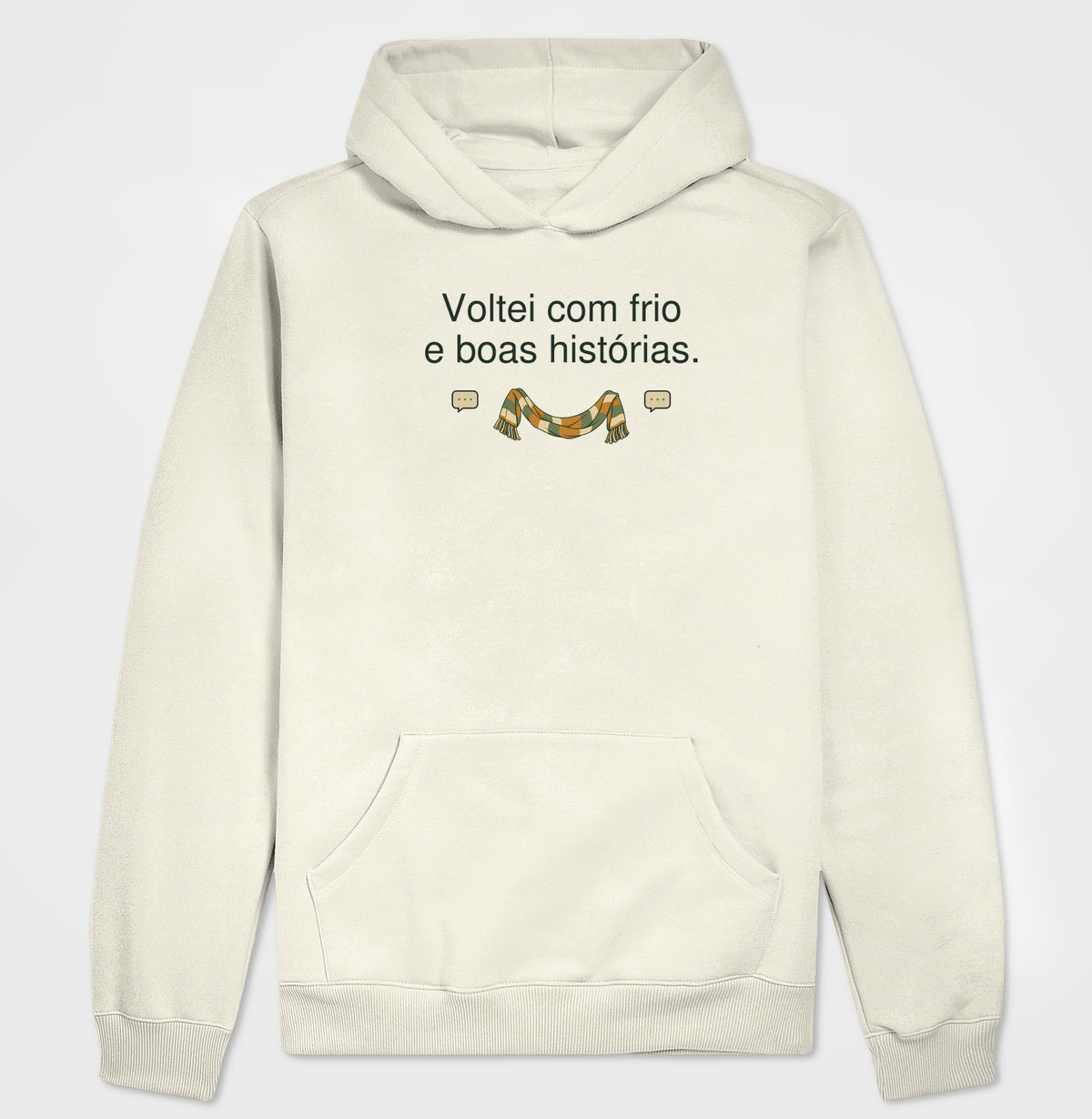 Hoodie Moletom - Frio e Histórias, Off White