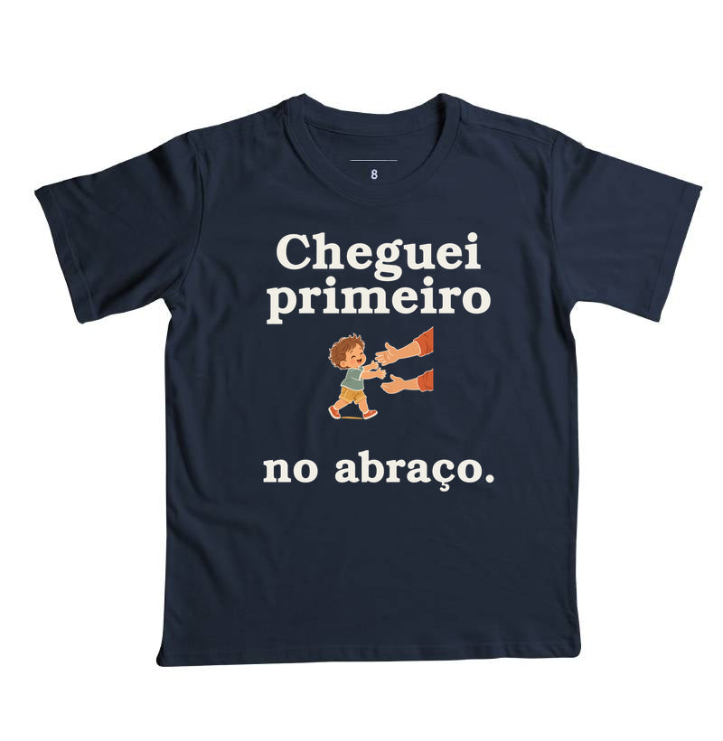 Camiseta Infantil - Primeiro no Carinho, Marinho