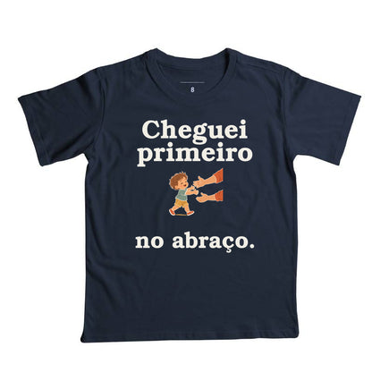 Camiseta Infantil - Primeiro no Carinho, Marinho