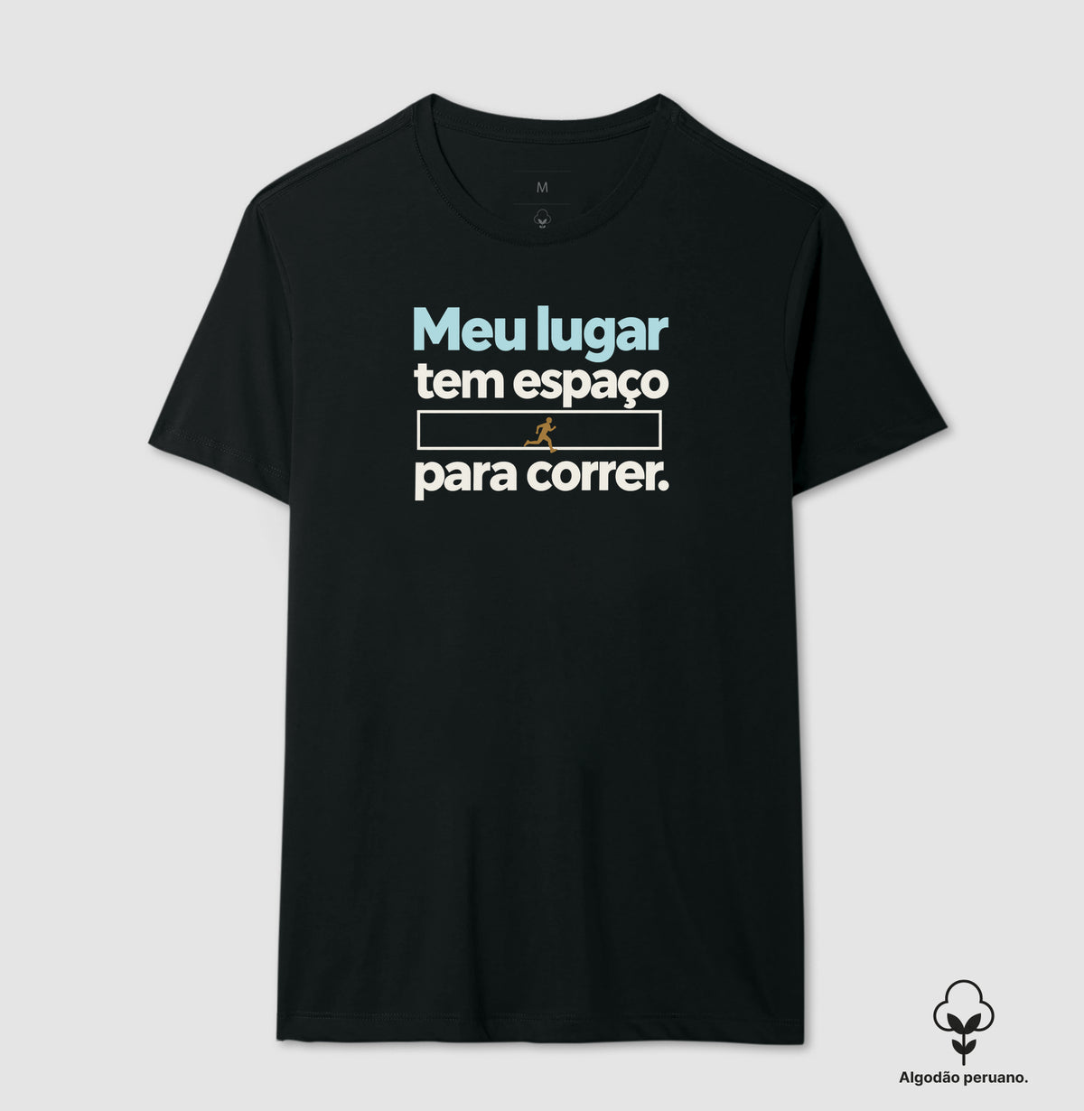 Camiseta Algodão Peruano - Lugar para Correr, Masculino, Preta