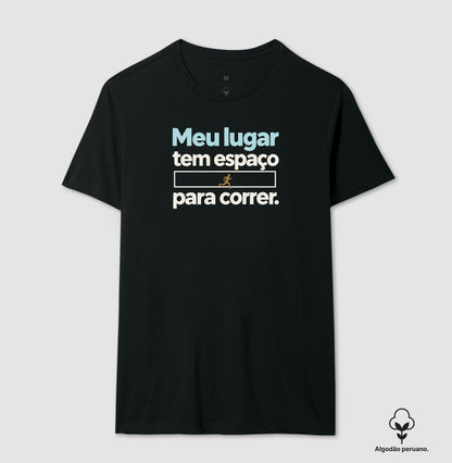 Camiseta Algodão Peruano - Lugar para Correr, Masculino, Preta