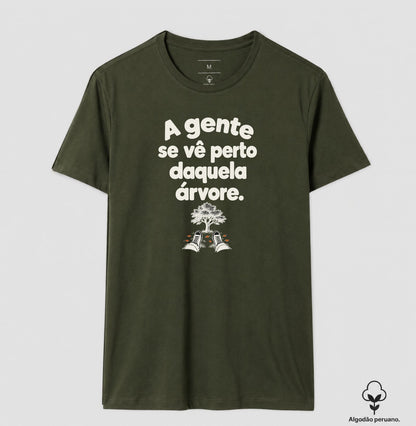 Camiseta Algodão Peruano - Ponto de Encontro, Masculino, Verde Musgo