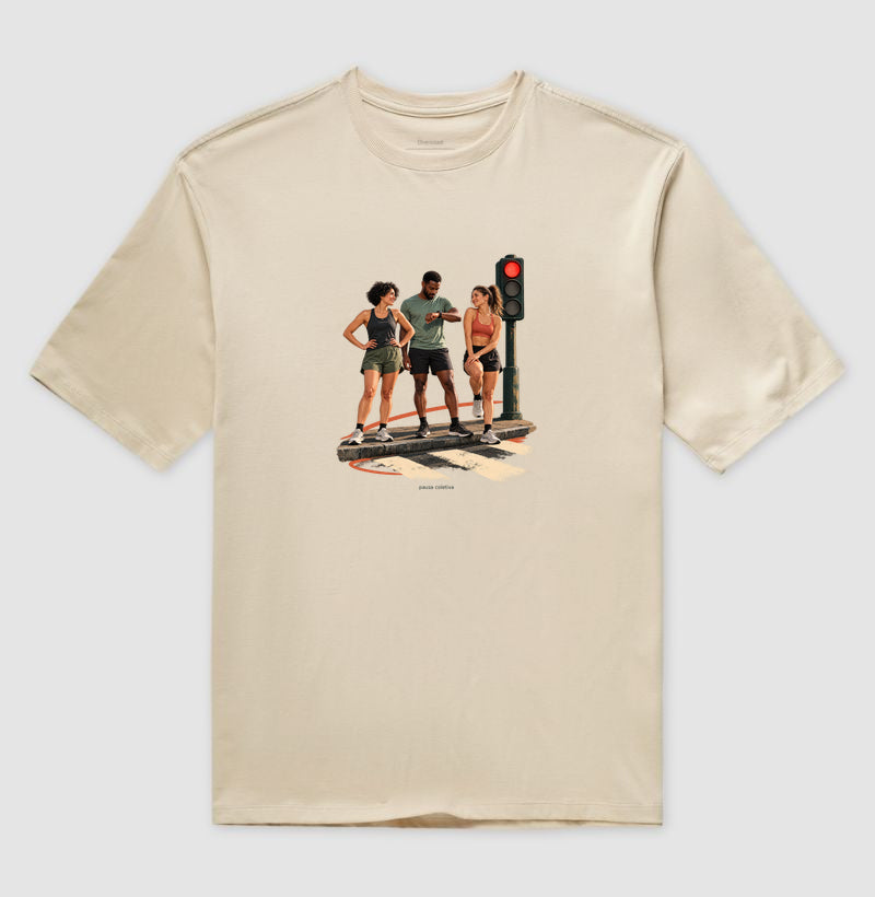 Camiseta Oversized - Semáforo Vermelho