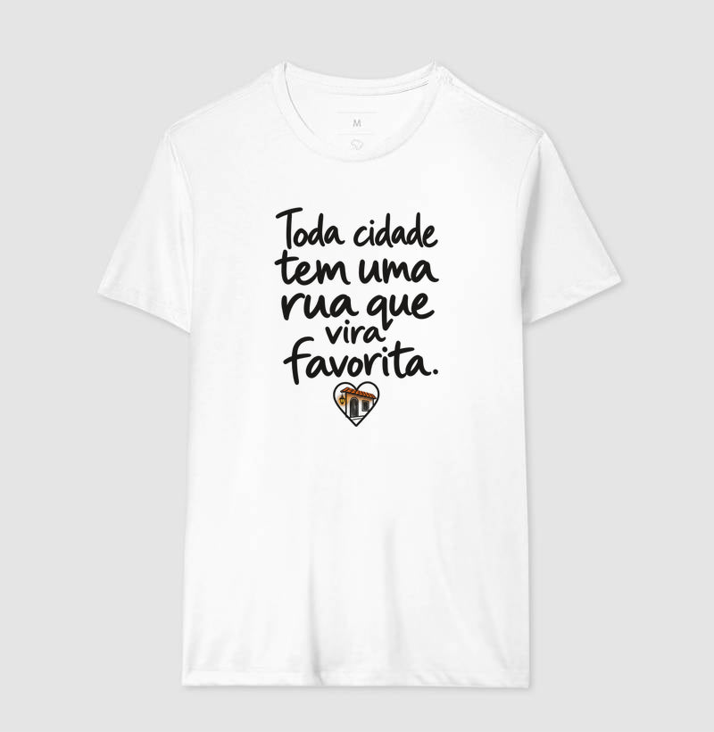 Camiseta Unissex - Rua Favorita, Masculino, Branca