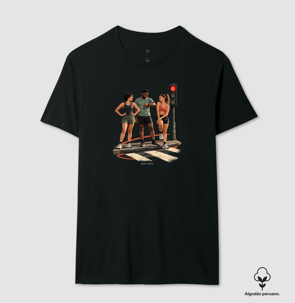 Camiseta Algodão Peruano - Semáforo Vermelho