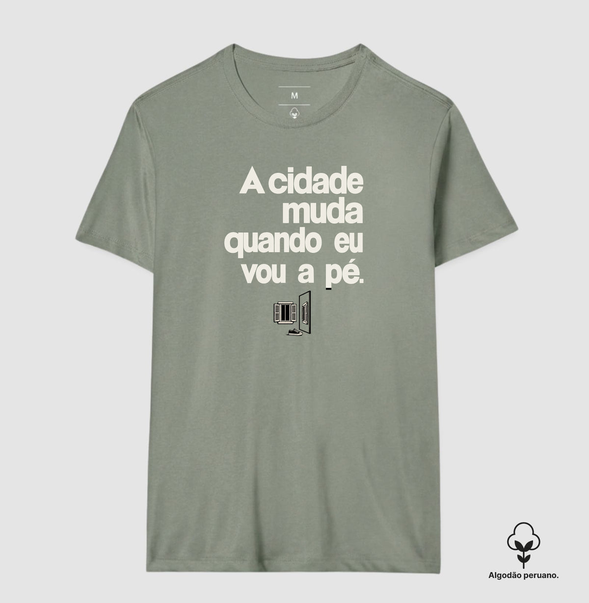 Camiseta Algodão Peruano - Outro Olhar, Masculino, Verde Oliva