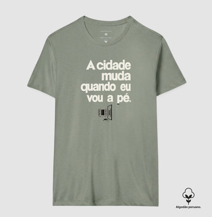 Camiseta Algodão Peruano - Outro Olhar, Masculino, Verde Oliva