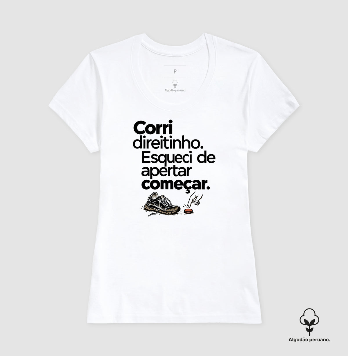 Camiseta Algodão Peruano - Botão Esquecido, Feminino, Branca