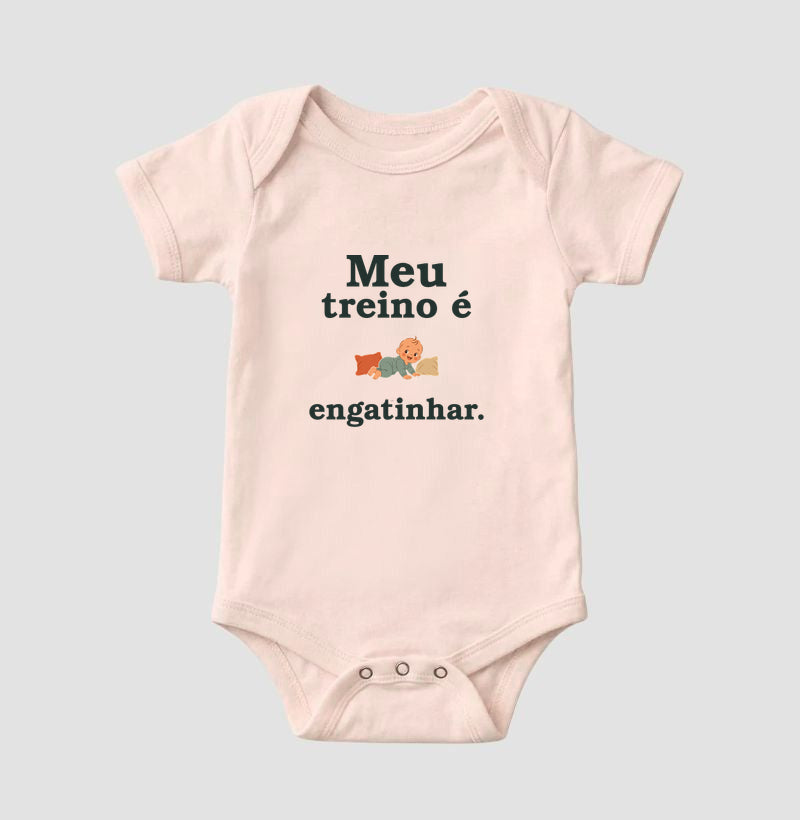 Body Infantil - Treino no Tapete, Rosa Bebê