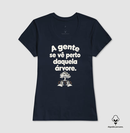 Camiseta Algodão Peruano - Ponto de Encontro, Feminino, Marinho
