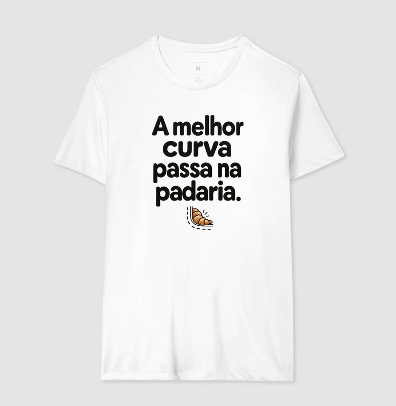 Camiseta Unissex - Curva da Padaria, Masculino, Branca