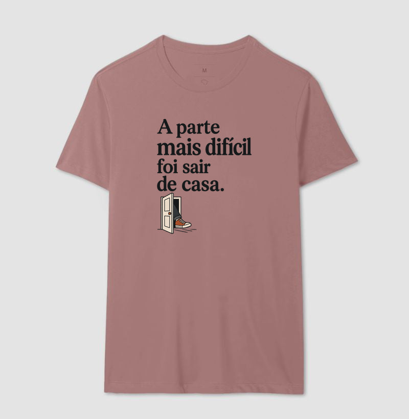 Camiseta Unissex - Coragem de Ir, Masculino, Rosa