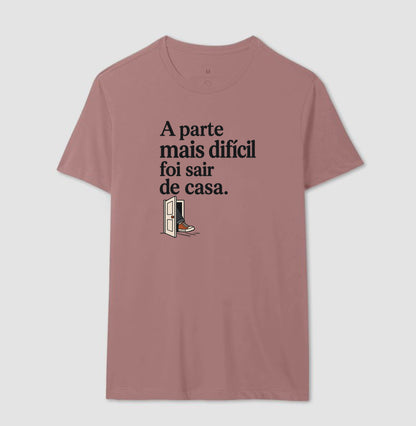 Camiseta Unissex - Coragem de Ir, Masculino, Rosa