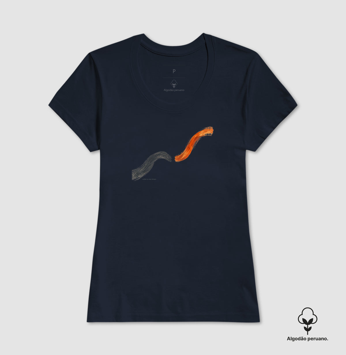 Camiseta Algodão Peruano - Voltei a Correr, Feminino, Marinho