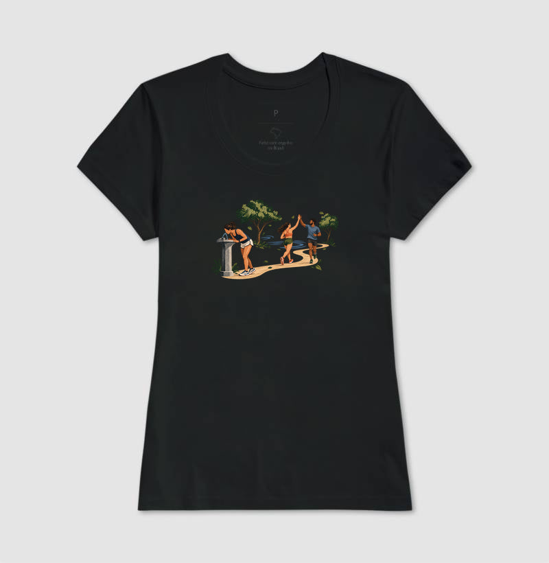 Camiseta Unissex - Primeiro Longão, Feminino, Preta