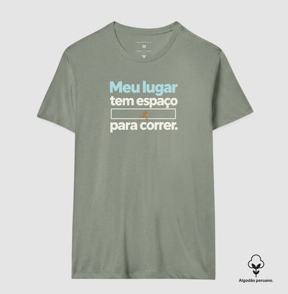 Camiseta Algodão Peruano - Lugar para Correr, Masculino, Verde Oliva
