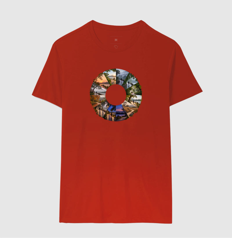 Camiseta Unissex - Um Ano em Movimento, Masculino, Vermelho