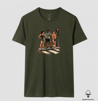 Camiseta Algodão Peruano - Semáforo Vermelho