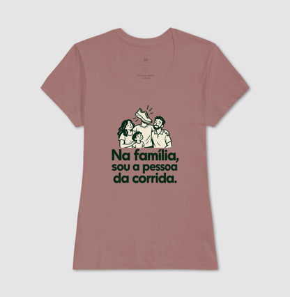 Camiseta Unissex - Sobrenome Corrida, Feminino, Rosa