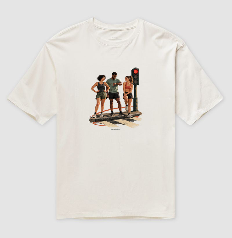 Camiseta Oversized - Semáforo Vermelho