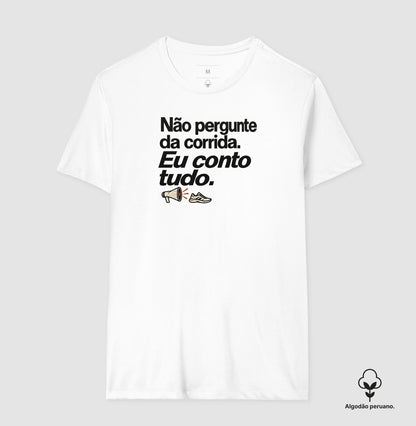 Camiseta Algodão Peruano - Cheguei no Assunto, Masculino, Branca