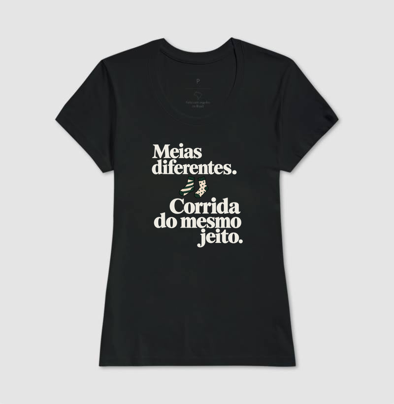 Camiseta Unissex - Par Diferente, Feminino, Preta