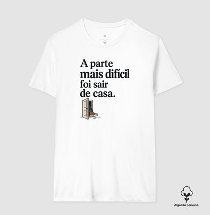 Camiseta Algodão Peruano - Coragem de Ir, Masculino, Branca