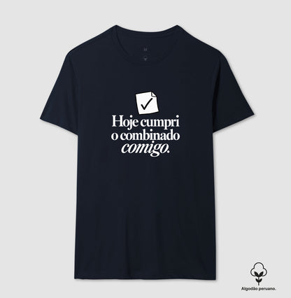 Camiseta Algodão Peruano - Pequeno Plano Cumprido — Marinho — Masculino