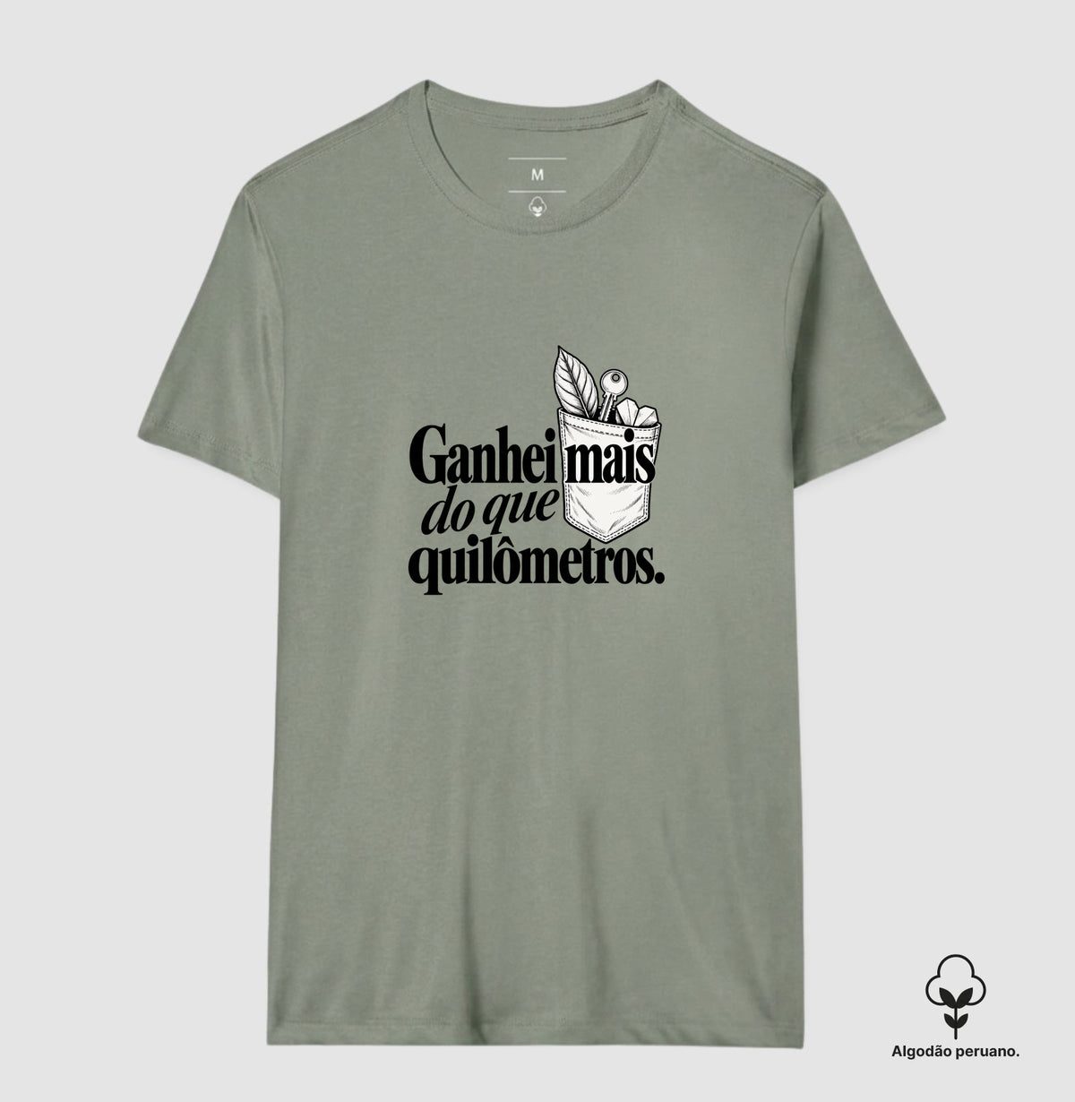 Camiseta Algodão Peruano - Conquista de Rua — Masculino, Verde Oliva