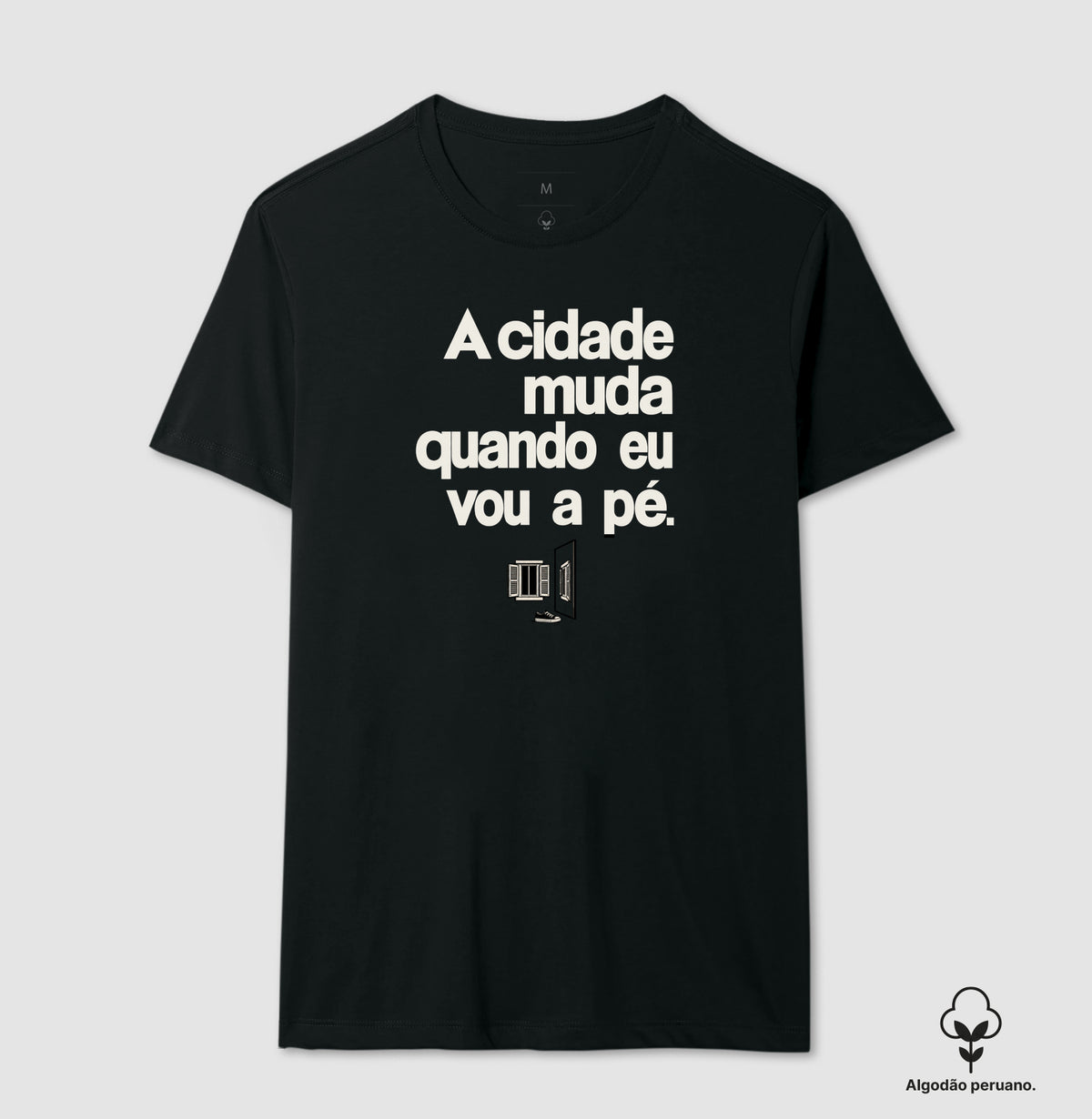 Camiseta Algodão Peruano - Outro Olhar, Masculino, Preta