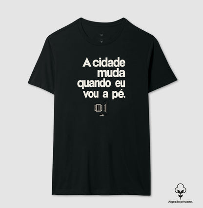 Camiseta Algodão Peruano - Outro Olhar, Masculino, Preta