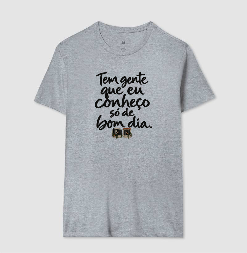 Camiseta Unissex - Bom Dia de Bairro, Masculino, Cinza
