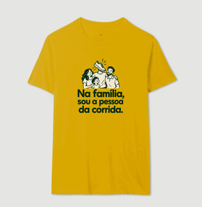 Camiseta Unissex - Sobrenome Corrida, Masculino, Amarelo