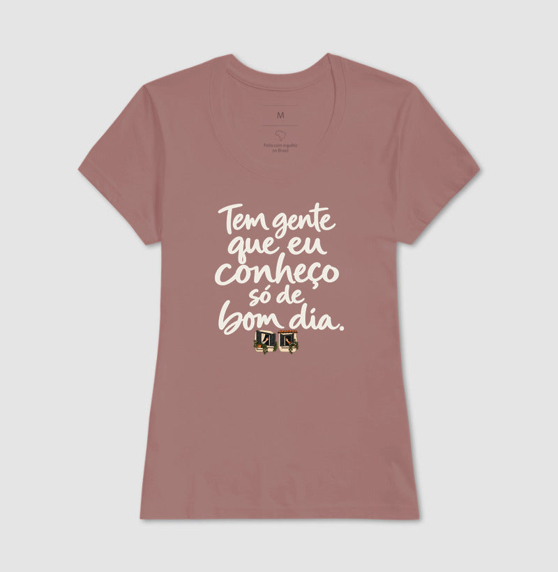 Camiseta Unissex - Bom Dia de Bairro, Feminino, Rosa