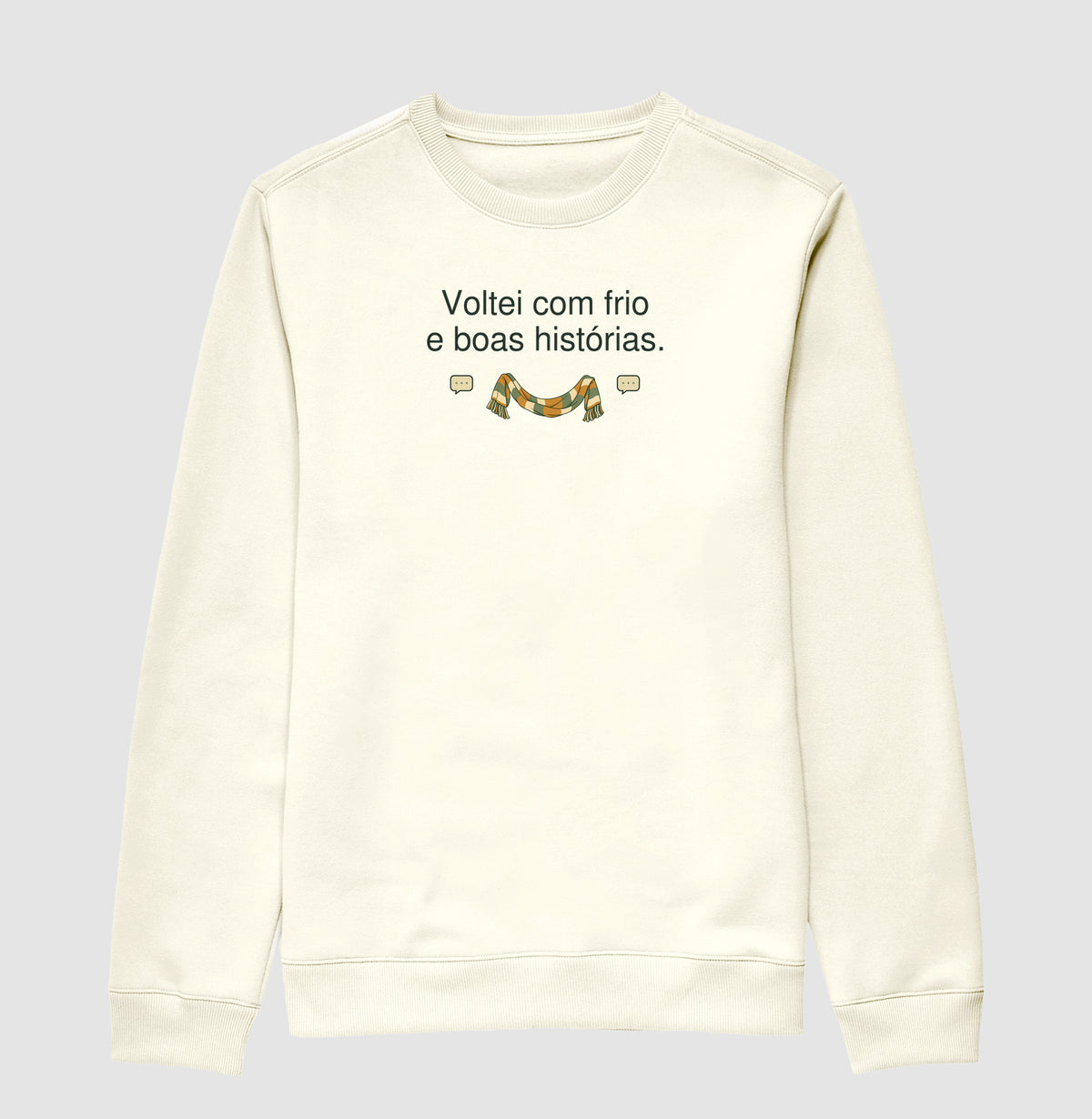 Suéter Moletom - Frio e Histórias, Off White