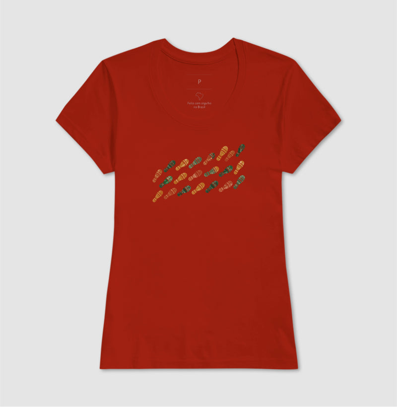 Camiseta Unissex - Passos que Ficaram, Feminino, Vermelho