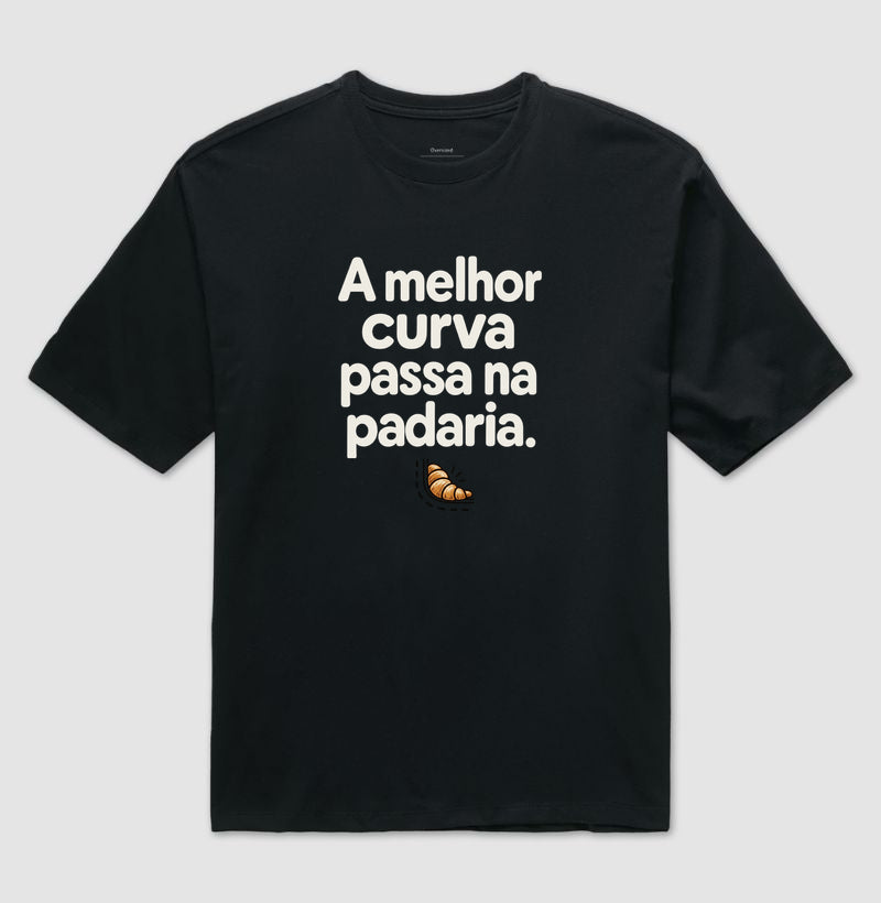 Camiseta Oversized - Curva da Padaria, Preta