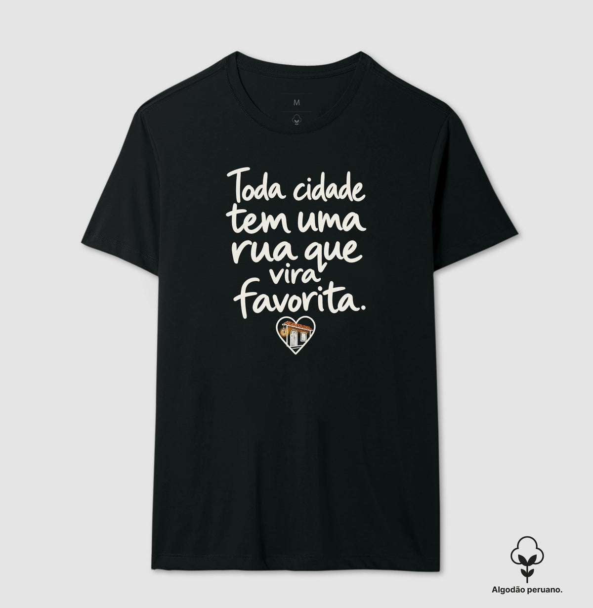 Camiseta Algodão Peruano - Rua Favorita, Masculino, Preta