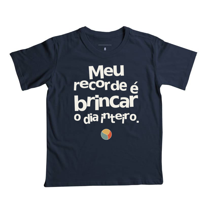 Camiseta Infantil - Recorde de Brincar, Marinho