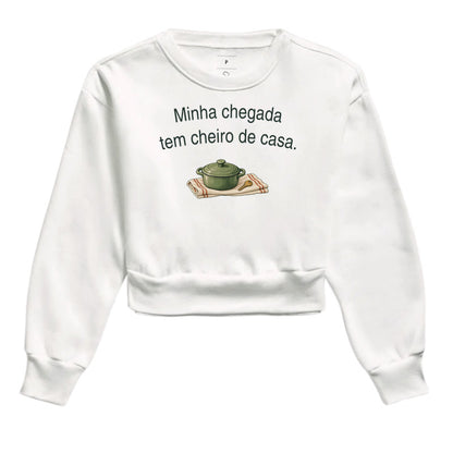 Cropped Moletom - Cheiro de Casa, Branca