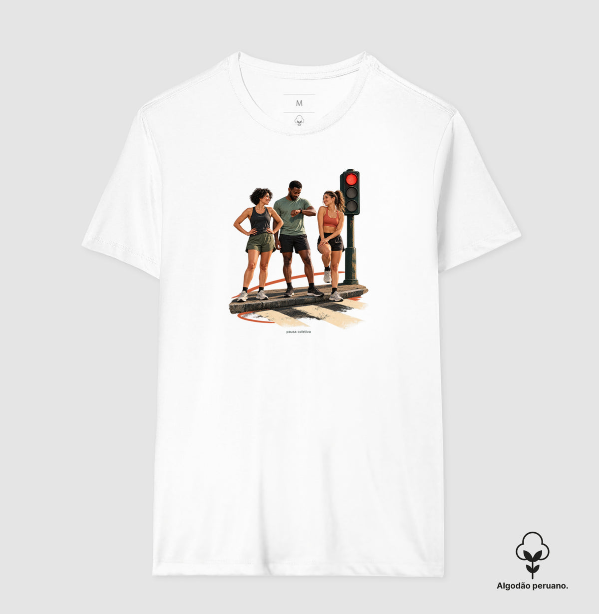 Camiseta Algodão Peruano - Semáforo Vermelho